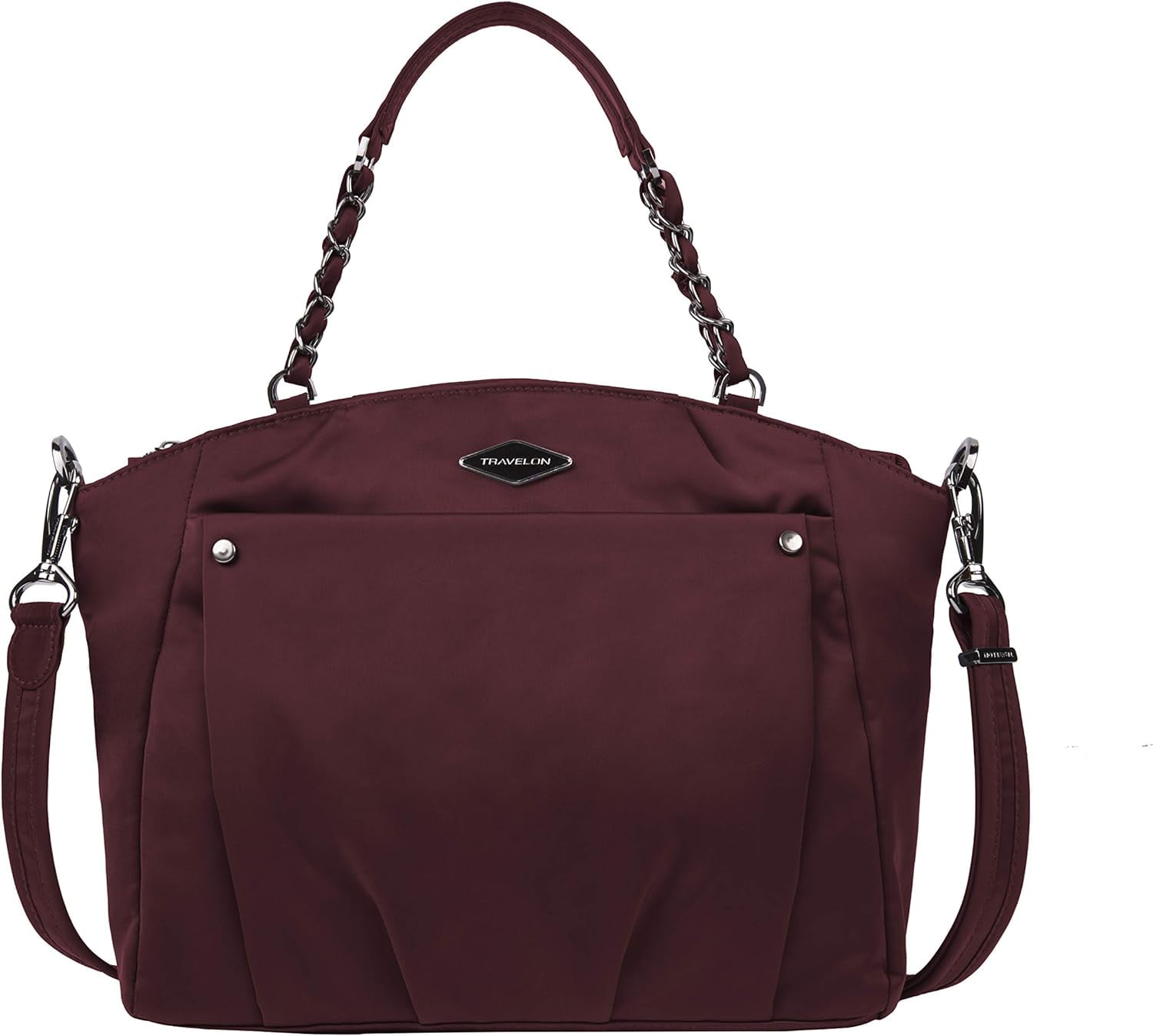 Travelon Parkview Anti Theft Satchel Crossbody Bag Wine