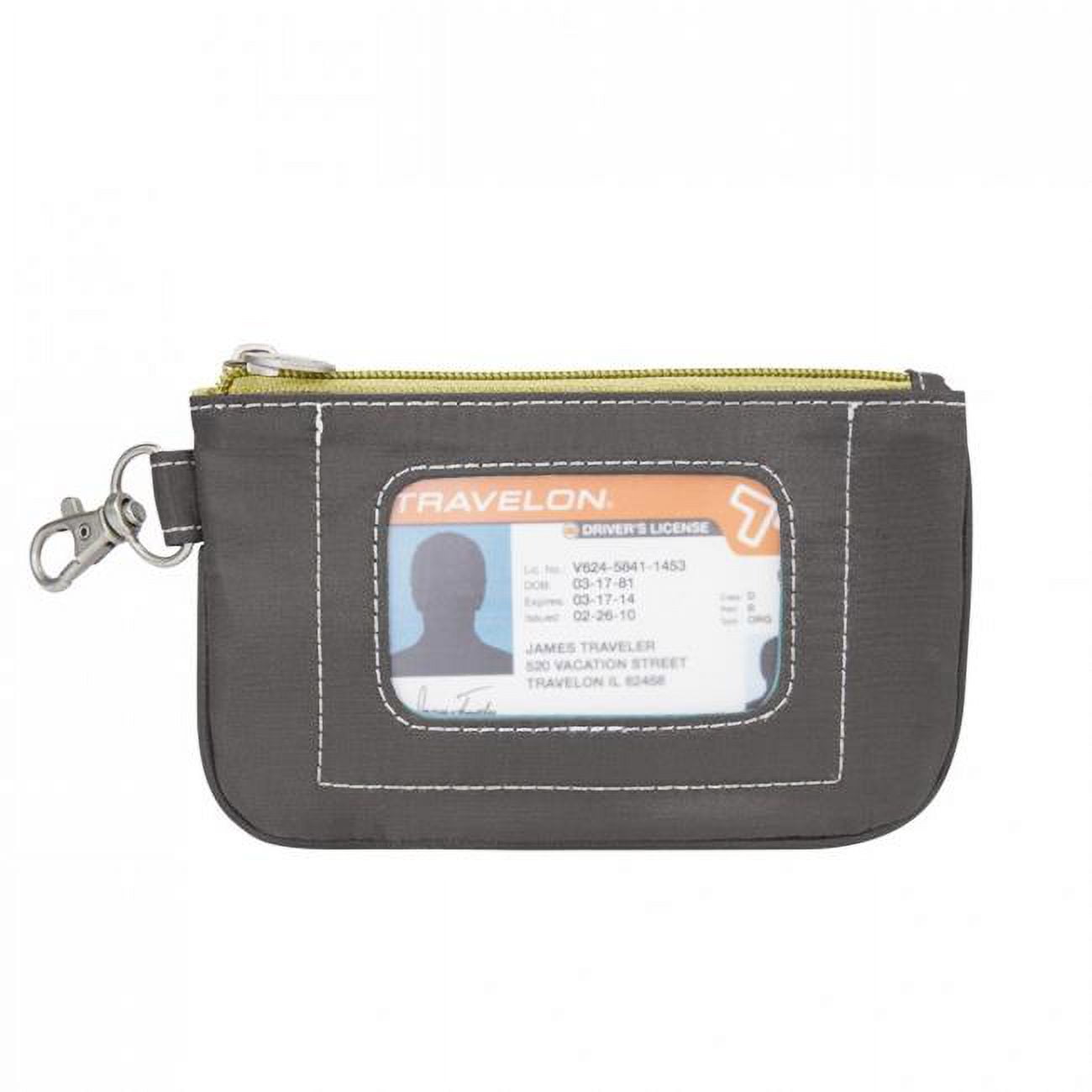 Travelon RFID Blocking Daisy Zip ID Pouch, Pewter