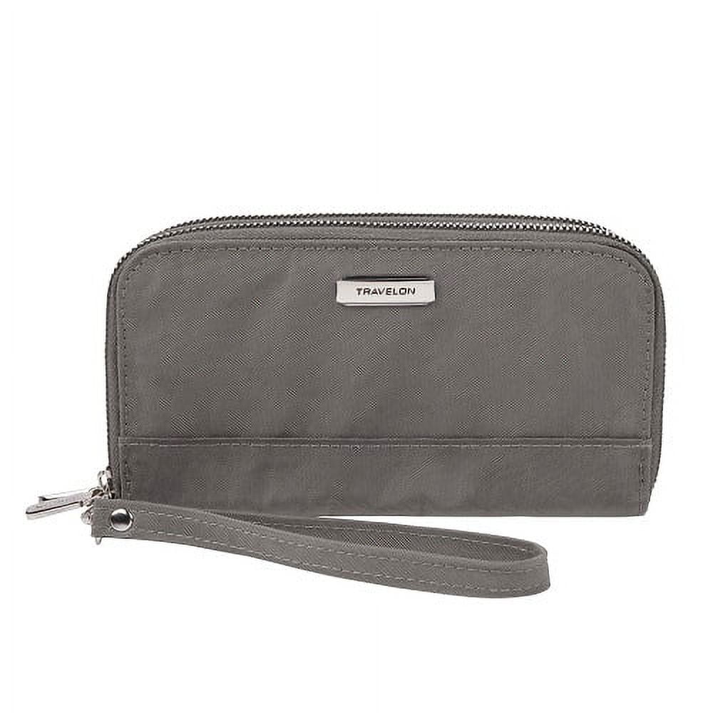 Travelon RFID Blocking Double Zip Clutch Wallet Smoke Walmart