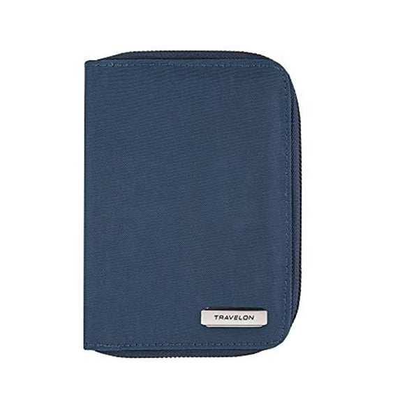 Travelon RFID Blocking Passport Zip Wallet, 4.5”W x 6”H x 0.75”D, Ocean