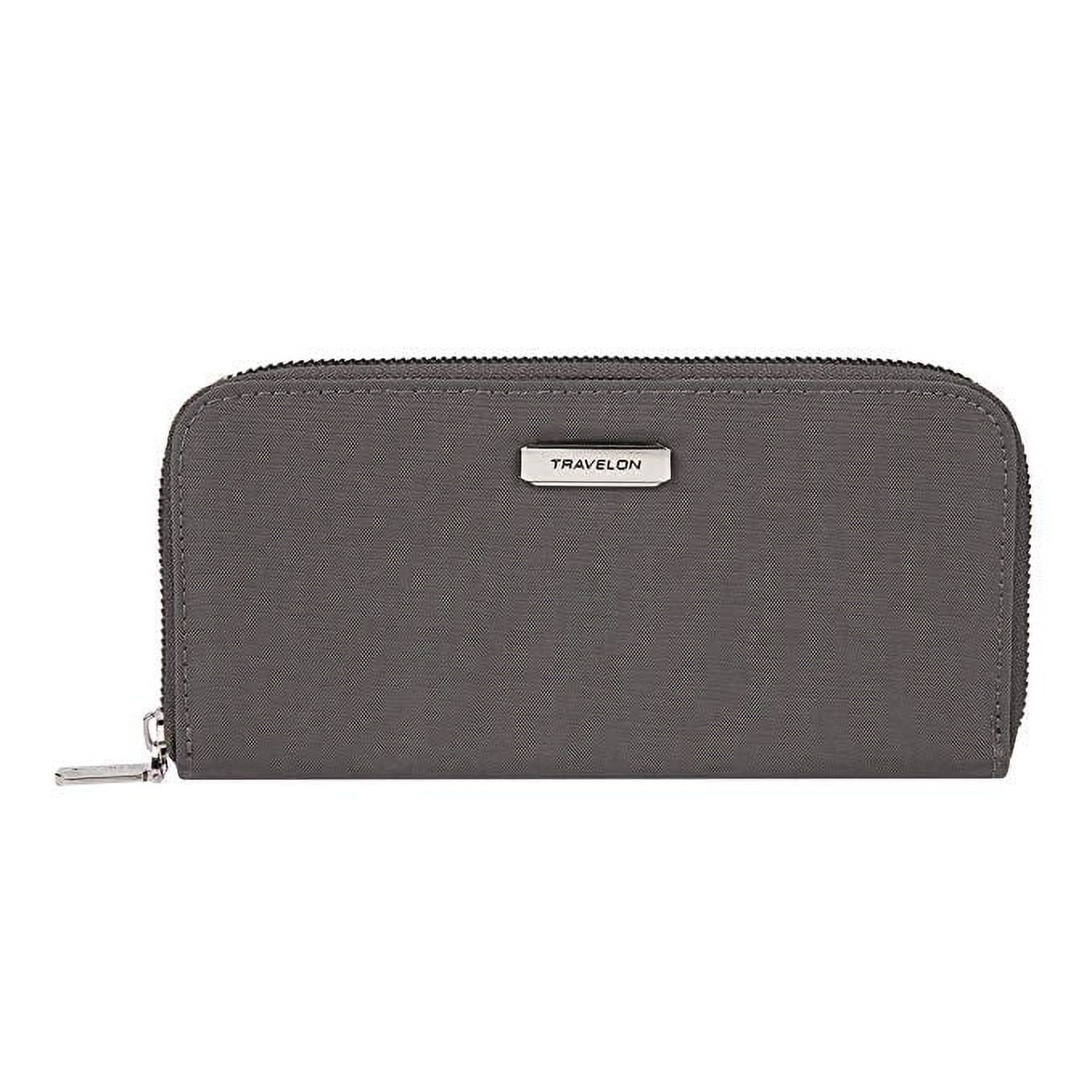 Travelon RFID Blocking Single Zip Wallet Smoke