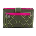 thumbnail image 1 of Travelon SafeID Embroidered Tri-Fold RFID Wallet - Olive/Berry, 1 of 5