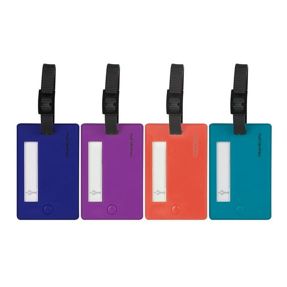 Travelon Set of 4 Assorted Color Luggage Tags, Bold