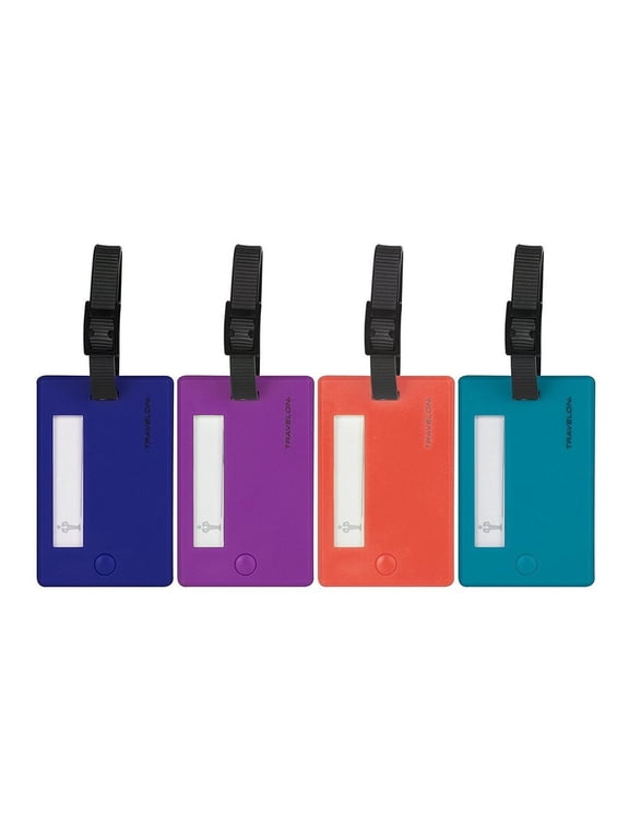 Set of 4 Assorted Color Luggage Tags, Bold