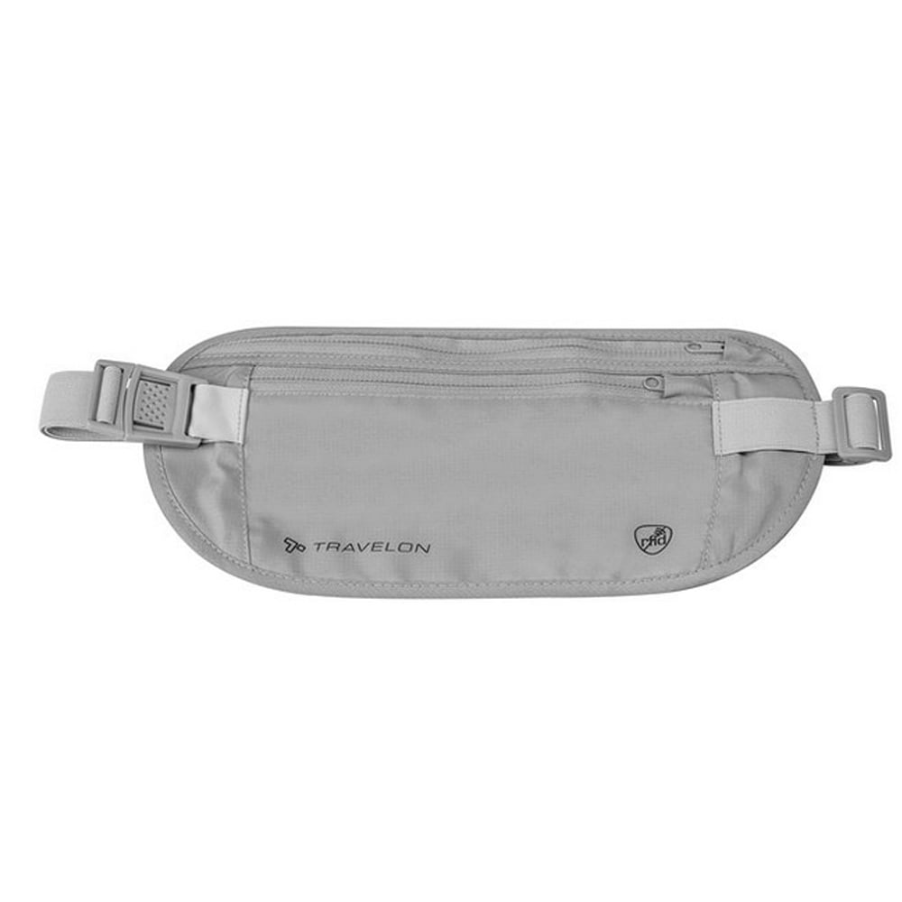 Travelon Undercover RFID Blocking Nylon Travel Waist Pouch Fanny Pack Grey  New ! 