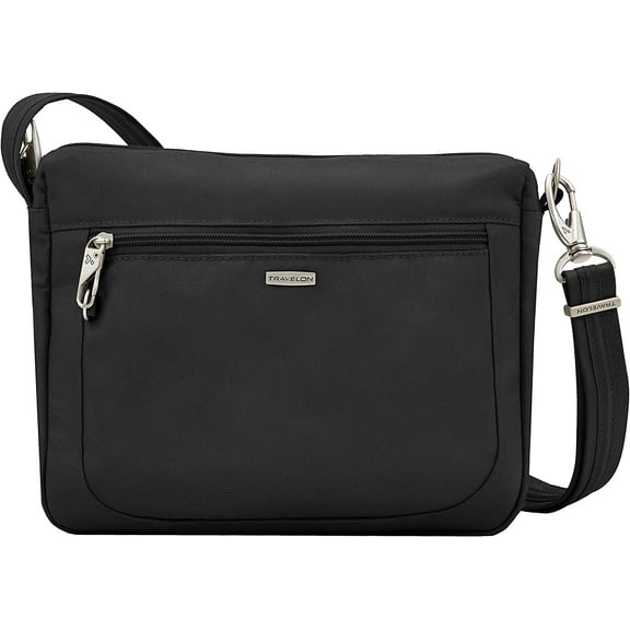 Travelon Women's Zippered Crossbody Bag, Black