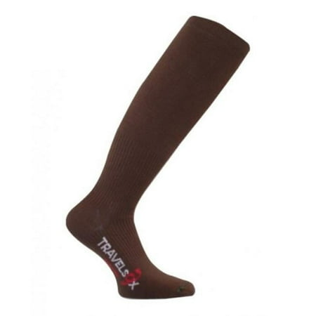 Travelsox TS 1000 Patented Graduated Compression OTC Flight Travel Socks- Brown - Small