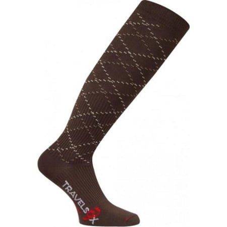 Travelsox TS 5000 Patented Graduated Compression OTC Socks 10-18 Mmhg- Brown - Medium