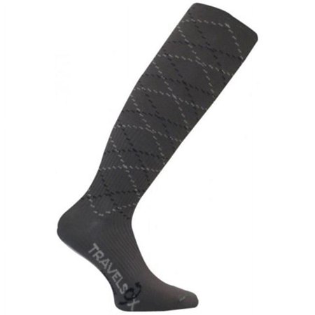 Travelsox TS 5000W Patented Graduated Compression OTC Socks 10-18 Mmhg, Grey - Large