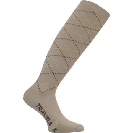 Travelsox TS 5000W Patented Graduated Compression OTC Socks 10-18 Mmhg- Khaki - Large