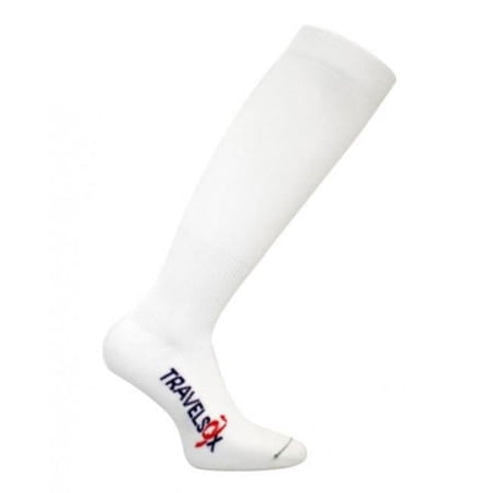 Travelsox TSC 1000 H Patented Graduated Compression OTC Socks 10-18 Mmhg- White - Large