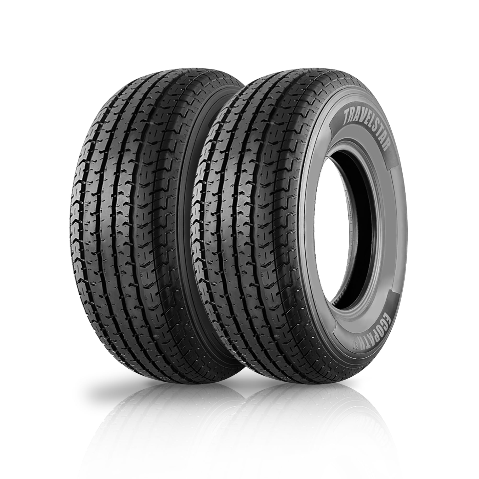 Travelstar Ecopath ST ST225/75R15 10 Ply 117/112M Load E Radial Trailer Tire - ST 225/75/15,Set of 2(Tire Only)