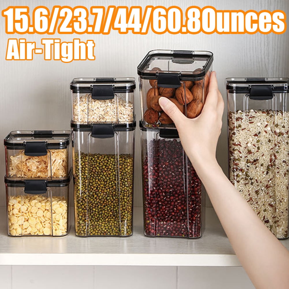 Travelwant 1/4Pcs Airtight Food Storage Containers Set with Lids, BPA Free Plastic Dry Food Canisters for Kitchen Pantry Organization and Storage, Dishwasher Safe,4 Different Size