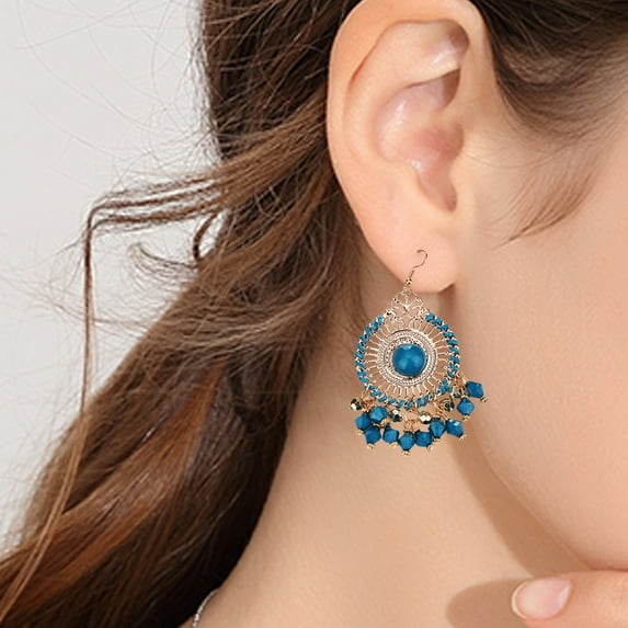 Travelwant 1 Pair Bohemian Earrings Vintage Drop Dangle Earrings Boho Earrings Set Statement Earrings Alloy Long Boho Dangle Earrings for Women