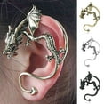 thumbnail image 1 of Travelwant 1 Pc Vintage Punk Earrings Dragon Ear Cuff Retro Snake Bat Crow Ear Climber Earrings Gothic Ear Clip Wrap for Women Men Party Dress, 1 of 7