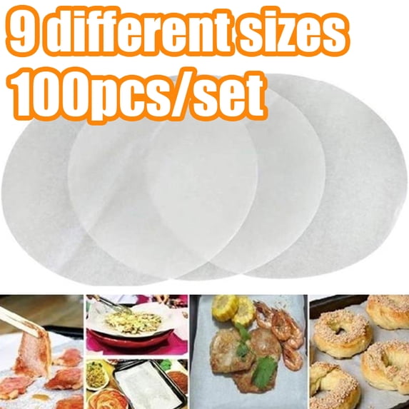 Travelwant 100Pcs Baking Parchment Rounds, Non Stick Round Parchment Paper/Cake Parchment Circles for Cake Pan, Tortilla Press and so on(5.91"-12.6’’ Available)
