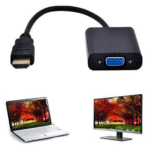 Travelwant 1080P HDMI-compatible Male to VGA Female Video Converter Adapter Cable for PC DVD HDTV TV Easily and Securely Connect your PC or Laptop