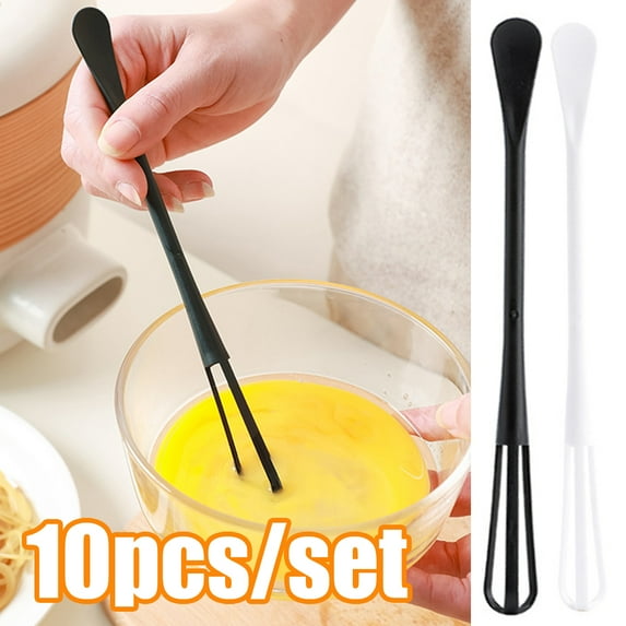 Travelwant 10Packs Mini Epoxy Resin Mixer Handheld Egg Small Whisk Reusable Plastic Epoxy Stirrer Tiny Mixing Stir Stick for Mixing Resin, Epoxy, Liquid, Paint, Making Glitter Tumblers