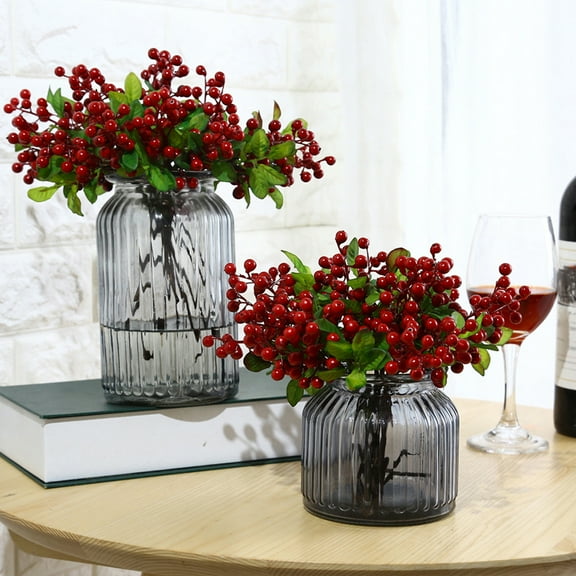Travelwant 10Pcs Fake Artificial Flowers California Berries Blueberry Fruit for Home Hotel Decor
