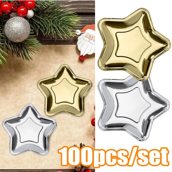 Travelwant 10Pcs/Set Thick Star Shaped Paper Plates Graduation Disposable Party Plate Pentagram Dinnerware Plate for Wedding Birthday Appetizers Fruit Dessert Decoration Tableware Supplies