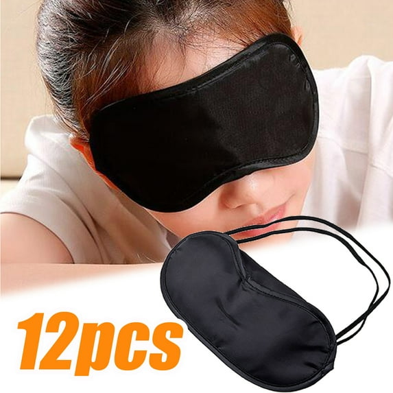Travelwant 12Pcs Sleep Mask For A Full Night's Sleep | Comfortable & Super Soft Eye Mask With Strap | Works With Every Nap Position | Ultimate Sleeping Aid/Blindfold, Blocks Light