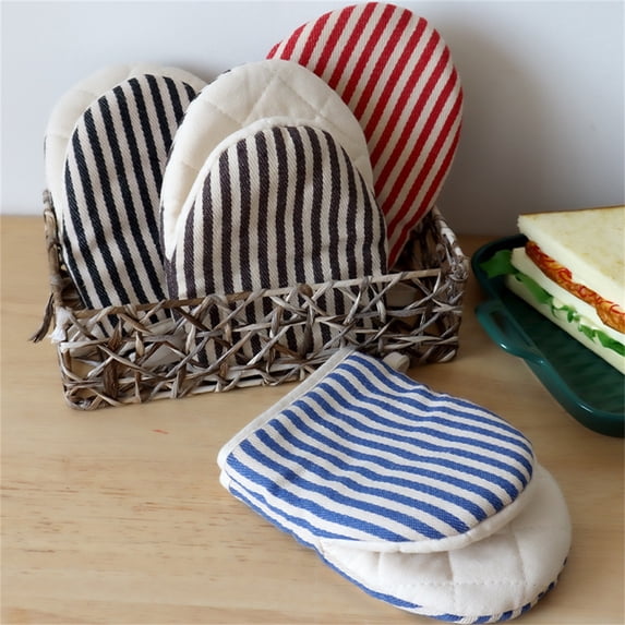 Travelwant 1Pairs Mini Oven Mitts, Heat Resistant Oven Gloves Protect Hands and Surfaces with Non-Slip Grip and Hanging Loop-Ideal Set for Handling Hot Cookware, Bakeware-Twill