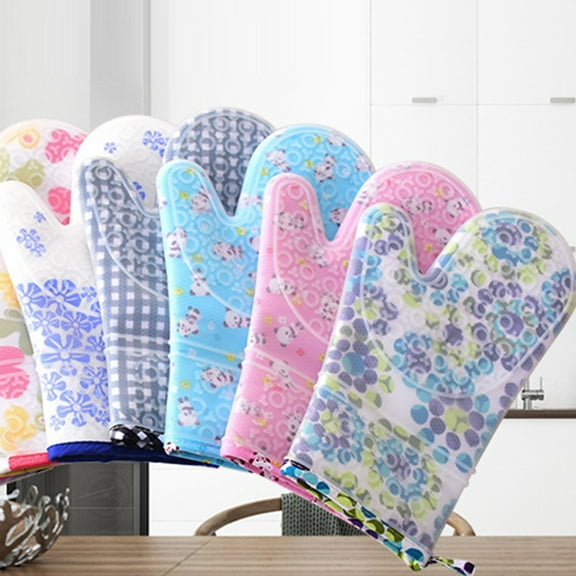 Travelwant 1Pc Extra Long Silicone Oven Mitts Heat Resistant with Quilted Liner, 15 Inches Kitchen Mittens, 500 F Hot Mitt Non Slip Flexible Gloves Potholders for Cooking Baking