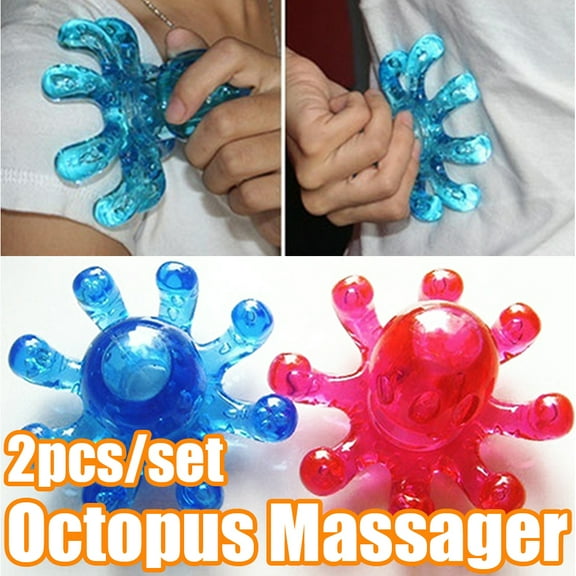 Travelwant 2 Packs Octopus Shaped Stress Relief Massager Multi-Functional Portable Muscle Relaxing Massage Handheld Scalp Massager for Neck Shoulder Back Leg Foot Massage Spa Relaxation