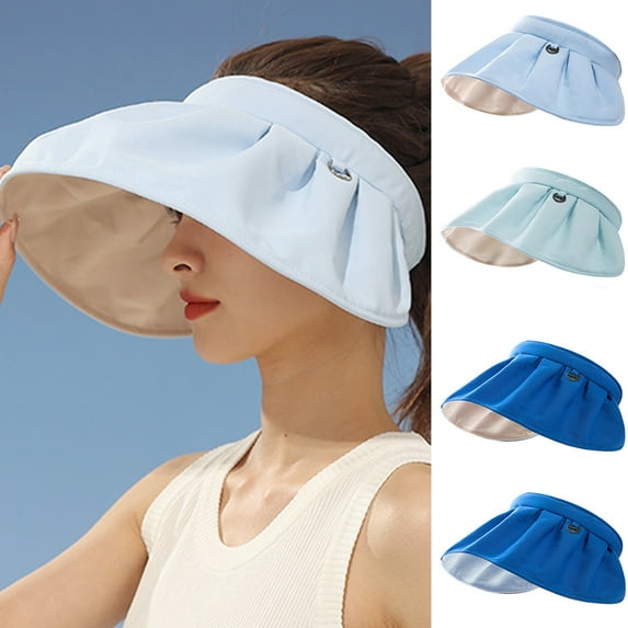 Travelwant 2 in 1 Sun Visor Hat Wide Brim Summer UV Protection Beach Cap Foldable Dual Purpose Headband for Women