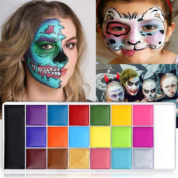 "Travelwant 20 Colors Athena Face Body Paint Oil Palette, Professional Flash Non Toxic Safe Tattoo Halloween FX Party Artist Fancy Makeup Painting Kit For Kids and Adult"