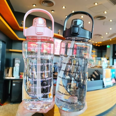 Travelwant 2000ml Venture Pal Large Motivational Water Bottle with Time Marker & Removable Strainer, Leakproof BPA Free Water Jug to Remind You Drink More Water, Hydrate in Style