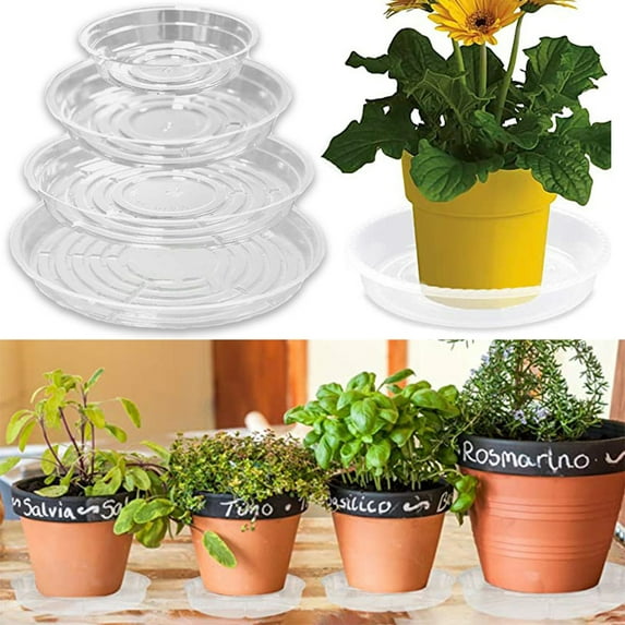 Travelwant 20Pcs Clear Plant Saucers Flower Pot Trays, Plastic Plant Saucer Drip Trays Drip Trays Plants Garden Saucers Plant Pot Saucer Trays for Indoor Outdoor,6inch / 8inch / 10inch / 12inch