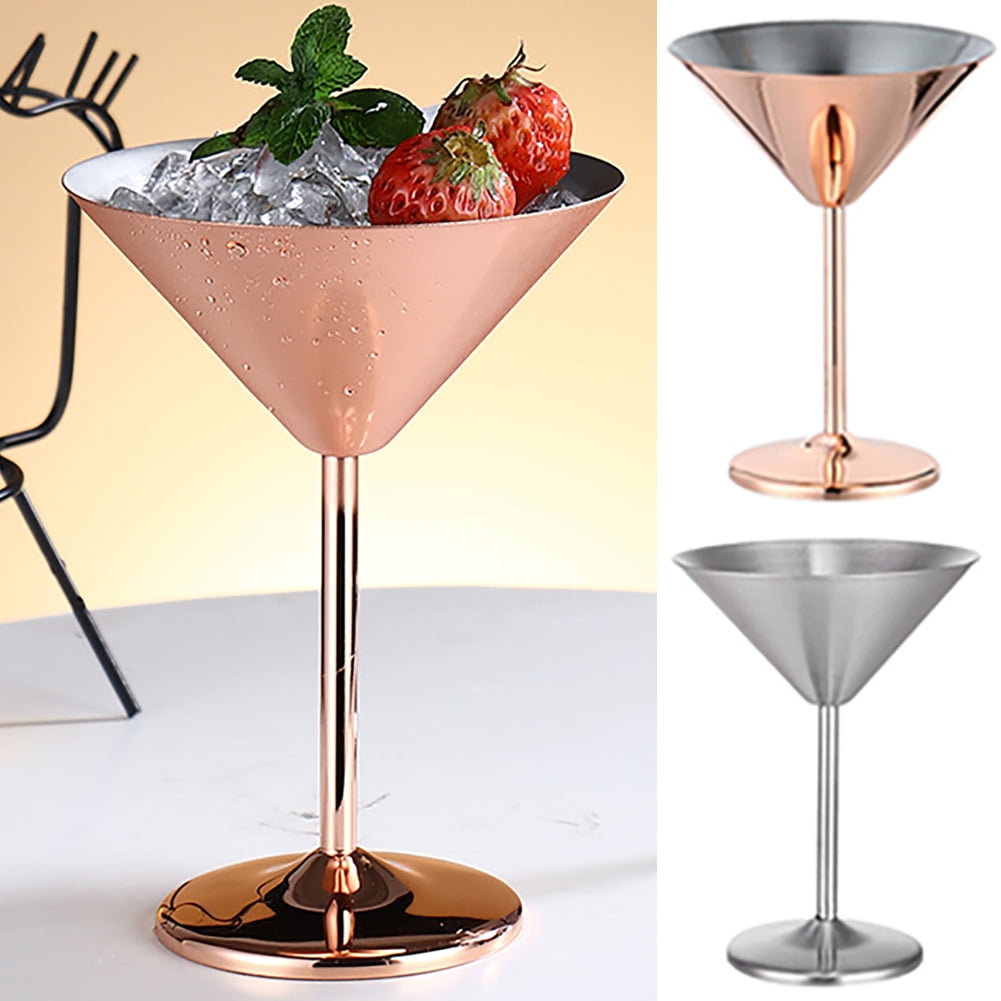 Travelwant 220ml Stainless Steel Martini Glasses, Real Deal Steel  Shatterproof Metal Cocktail Glasses, Unbreakable, Durable, Mirror Polished  Finish