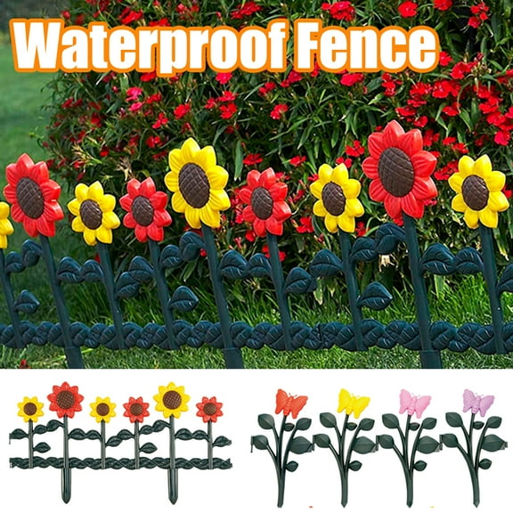 Travelwant 24.41” x 13.58” Sunflower Yellow Plastic Garden Border Edging
