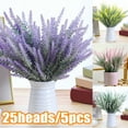 thumbnail image 1 of Travelwant 25Heads/5Pcs Artificial Flowers Flocked Plastic Lavender Bundle Fake Plants Wedding Bridle Bouquet Indoor Outdoor Home Kitchen Office Table Centerpieces Arrangements Christmas Decor, 1 of 7