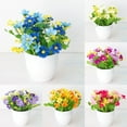 thumbnail image 1 of Travelwant 2Packs Artificial Flowers in Pot Decor Flower Arrangements Lifelike Plastic Chrysanthemum Flowers Bouquets In Pot Table Centerpieces Holiday Dinning coffee Room Table Kitchen Decoration, 1 of 1