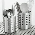 thumbnail image 1 of Travelwant 2Packs Kitchen Utensils Chopsticks Holder Drying Rack Basket Compartments Quality Stainless Steel Large, 1 of 7