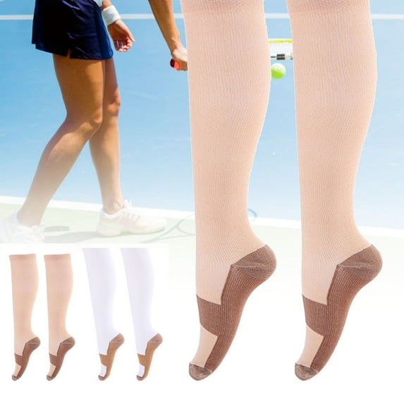 Travelwant 2Pairs Compression Socks for Women & Men Circulation 15-20 mmHg is Best for All Day Wear Running Nurse