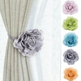 thumbnail image 1 of Travelwant 2Pcs Large Cloth Flower Magnetic Curtain Tieback Wedding Decorative Holdbacks Rope American Rustic Style Drapery Holder Clip for Girl's Room, 1 of 7