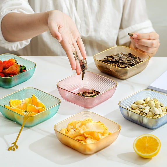 Travelwant 2Pcs Non-slip Fruit Dish Fruit Dish Heightened Bottom Design Non-slip Wear-resistant Stackable Space-saving Tray for Snacks Dried Fruits High-quality