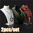 thumbnail image 1 of Travelwant 2Pcs/Set Necklace Display Rack, Jewelry Necklace Earrings Plastic Mannequin Bust Display Jewelry Stand Organizer Mannequin Bust Jewelry Necklace Stand Holder Jewelry Towers For Necklace, 1 of 1