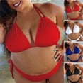 thumbnail image 1 of Travelwant 2Pcs/Set Women's Plus Size Swimwear 2 Piece High Waisted Swimsuit Bathing Suit, 1 of 7