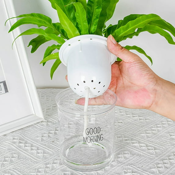 Travelwant 2Sets Self Watering Planter, Clear Plastic Automatic-Watering Planter Self Watering Pots for Indoor Plants Flower Pot for All House Plants, Succulents, Herb