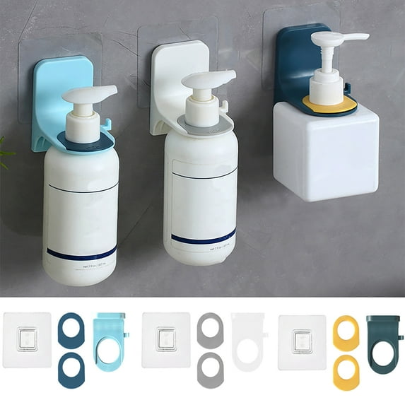 Travelwant 3 Sets Shower Gel Bottle Rack Hook Self Adhesive Wall Mounted Shampoo Holder Hook Shower Gel Bottle Rack Hanger Liquid Soap Shower Holder for Wall Kitchen Bathroom Toilet