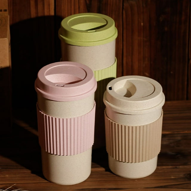 Travelwant 350ml/450ml/550ml Reusable Sustainable To-Go Travel Coffee-Cup - Ecoffee Cup - Portable Cups With No Leak Silicone Lid - Dishwasher Safe