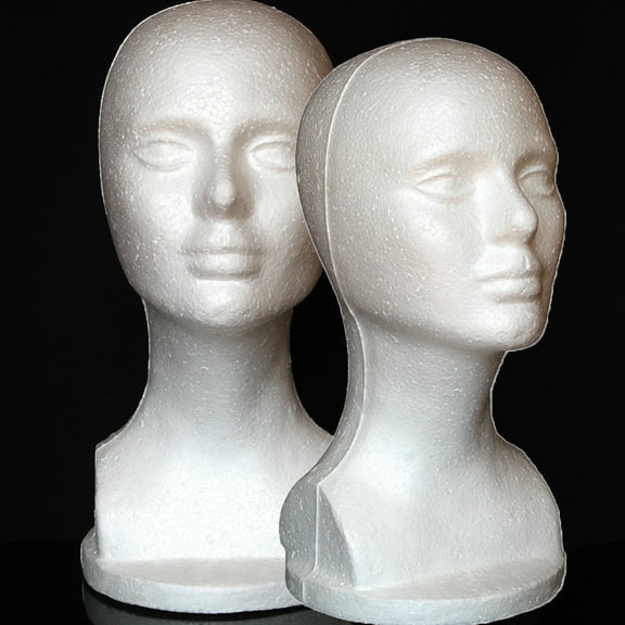 Travelwant 3Packs Studio Limited White Foam Mannequin Head Display Wig Head