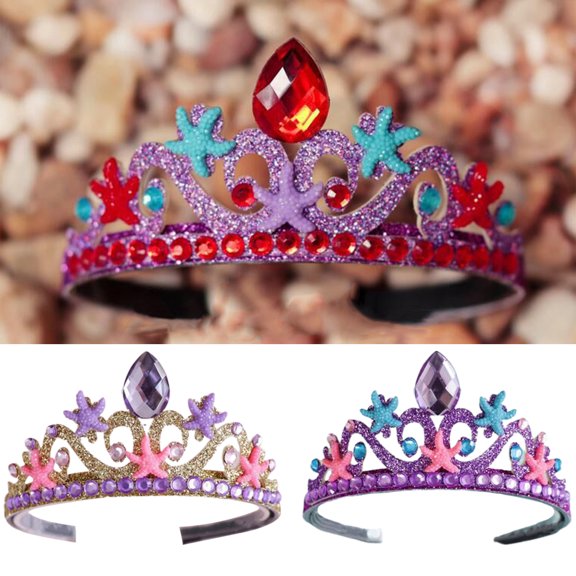 Travelwant 3Packs Tiara Crown Set Princess Costume Party Accessories Princess Crown Princess Tiara with Heart Stones Plastic Crown