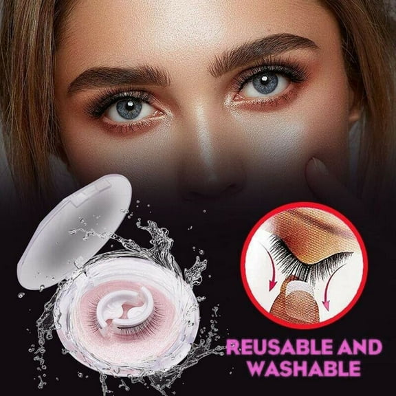 Travelwant 3Pairs Self Adhesive Eyelashes, False Eyelashes No Glue or Eyeliner Needed, Waterproof Eyelashes for Natural Look, Easy to Put On,Non-slip Waterproof Eyelashes