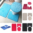thumbnail image 1 of Travelwant 3Pcs/Set Bathroom Rug Set Solid Non Slip Soft Bath Rug Set Toilet Contour Mat Lid Cover Non-Slip Bath Mat Washable Shower Mats Bath Rug Mat for Tub Shower and Bathroom, 1 of 7