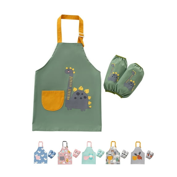 Travelwant 3Pcs Set Cup Cakes Kids Kitchen Set Cotton Set of Apron Chef Hat and Oven Mitt Perfect for Children s Kitchen Cooking Baking Wear Kit and Gifting